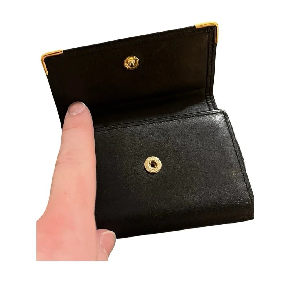 Dunhill Black Leather key card case women's mens